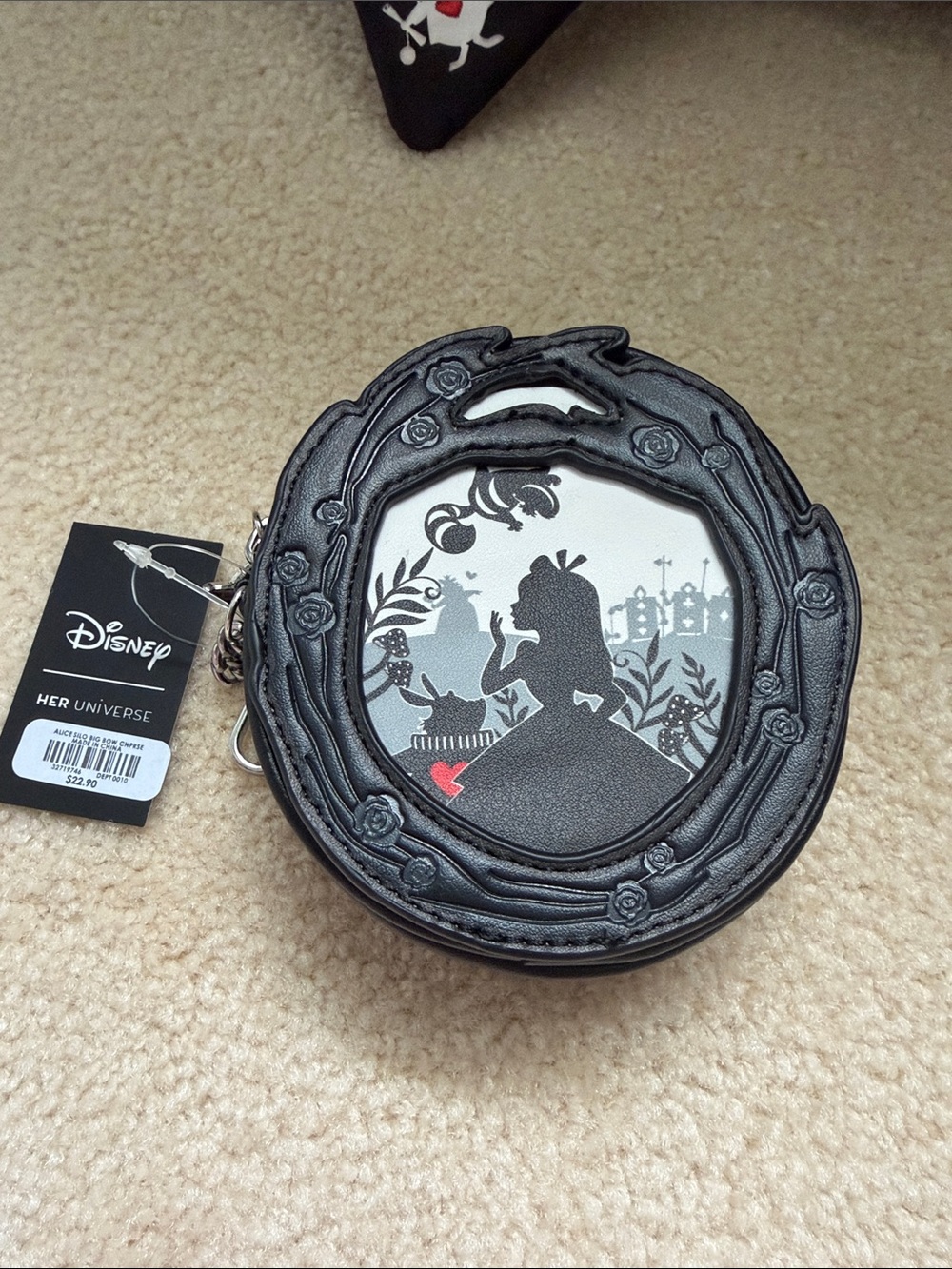 NWT Disney x Her Universe Alice in Wonderland Black Bow Purse w/ Wallet - Picture 2 of 5